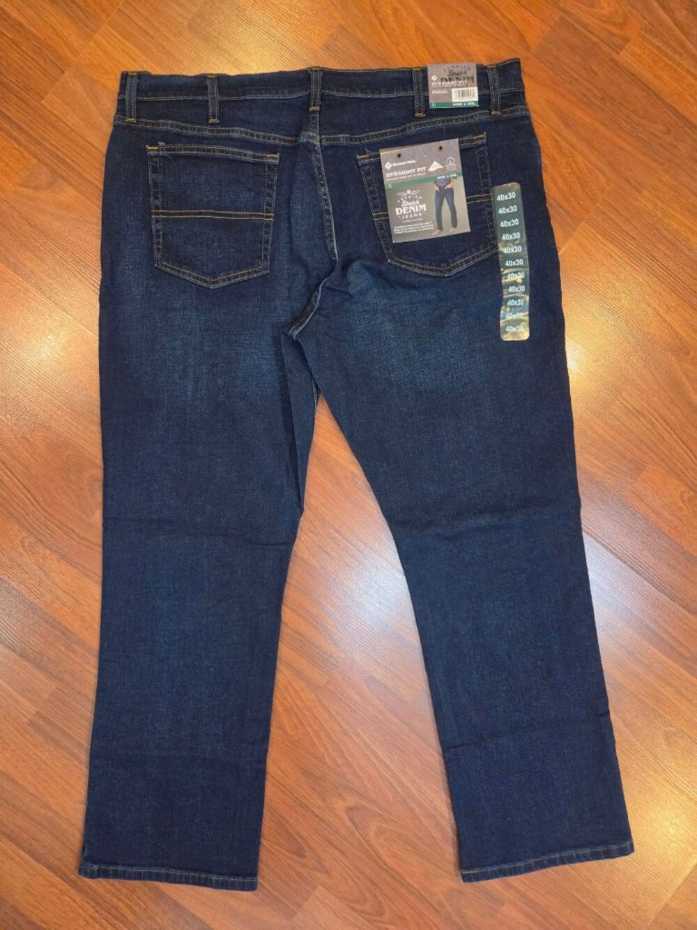 Members Mark Men's Straight Fit Premium Stretch Jeans 40W x 30L Dark Wash NWT